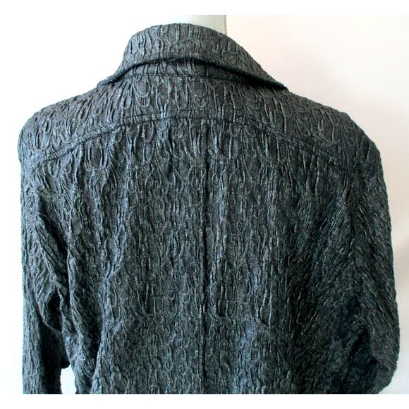 Chico's Women's Silver Long Sleeve Full Zip Snap Cuff Unlined Jacket Size XL - Picture 6 of 10